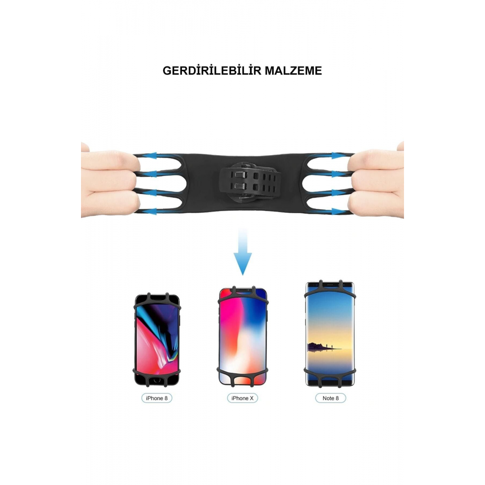 Universal 360° Dönebilen Bisiklet Telefon Tutucu Esnek Tpu Silikon