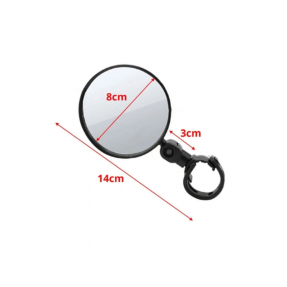 2 ADET Geniş Açı Bisiklet -Scooter Gidon Aynası - Dikiz Aynası Bisiklet Aksesuarı Bisiklet Ayna