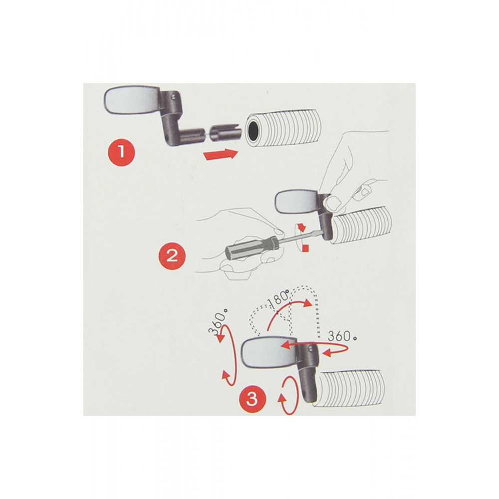 360 Derece Dönebilen Bisiklet Gidon Dikiz Aynası