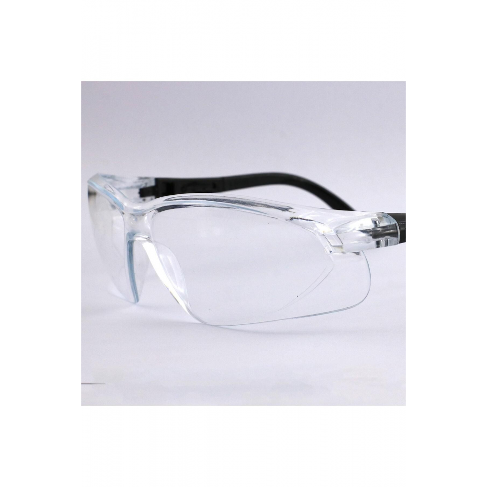 Bisiklet Gözlüğü Motorcu Rüzgar Gözlüğü Ayarlanabilir Saplı Uv Koruyuculu Şeffaf Gözlük