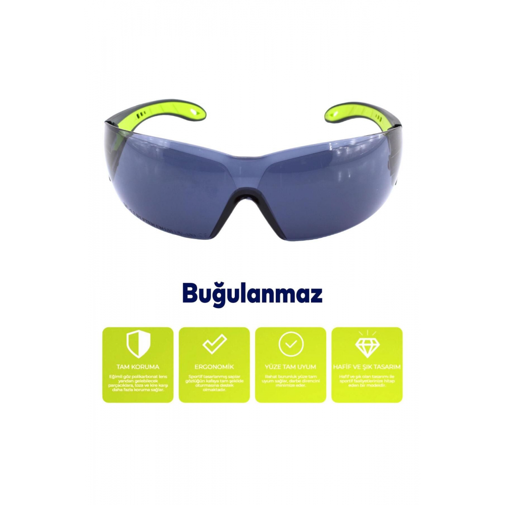 Bisiklet Koşu Güneş Gözlüğü Uv Korumalı Sporcu Bisikletçi Buğulanmaz Gözlük Füme Silikon Kulaklık