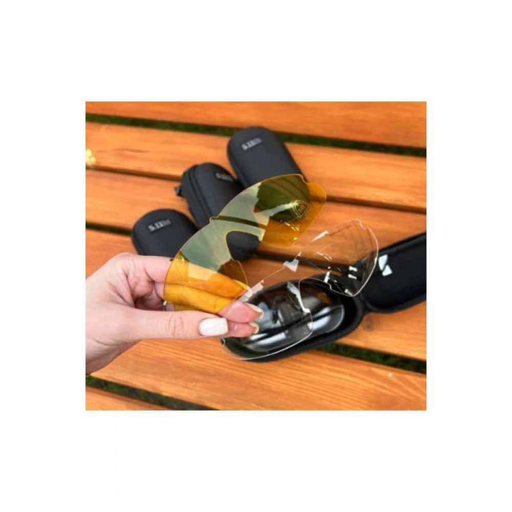 Tactical koruyucu 3 lensli gözlük 5.11 / Taktikal gözlük / Bisiklet gözlüğü