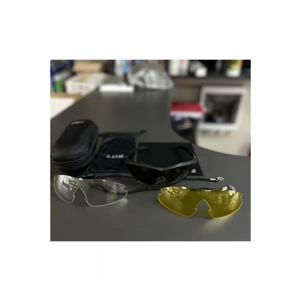 Tactical koruyucu 3 lensli gözlük 5.11 / Taktikal gözlük / Bisiklet gözlüğü
