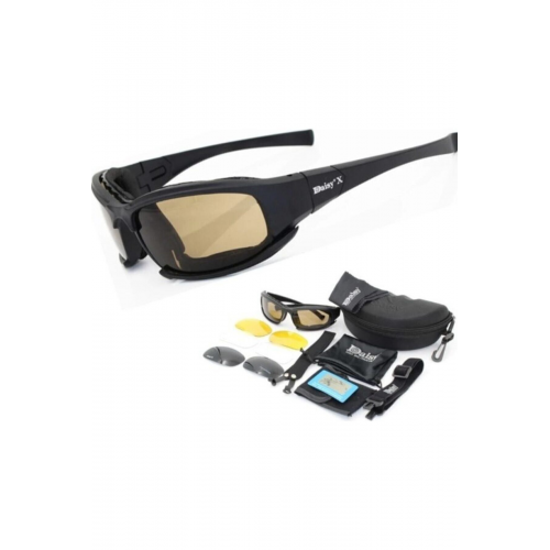 X7 Uv400 Polarize Değişebilir 4 Lensli Motorsiklet Gözlüğü