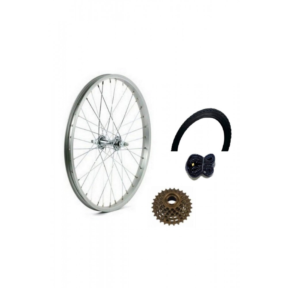 Bisiklet Jantı 26 Arka + İç Dış Lastik + Ruble  Dişli Set