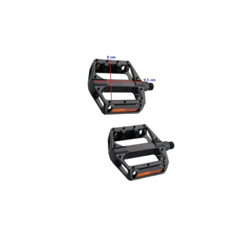 Bisiklet Geniş Bilyalı Reflektörlü Siyah Pedal