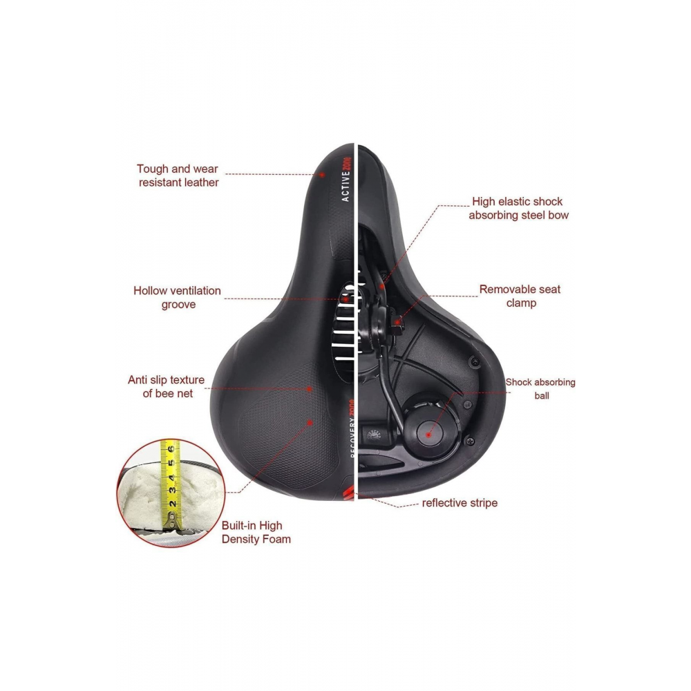 Bisiklet Sele Airzone Hava Kanallı Elastomer Yaylı Soft Doku A Kalite Mavi