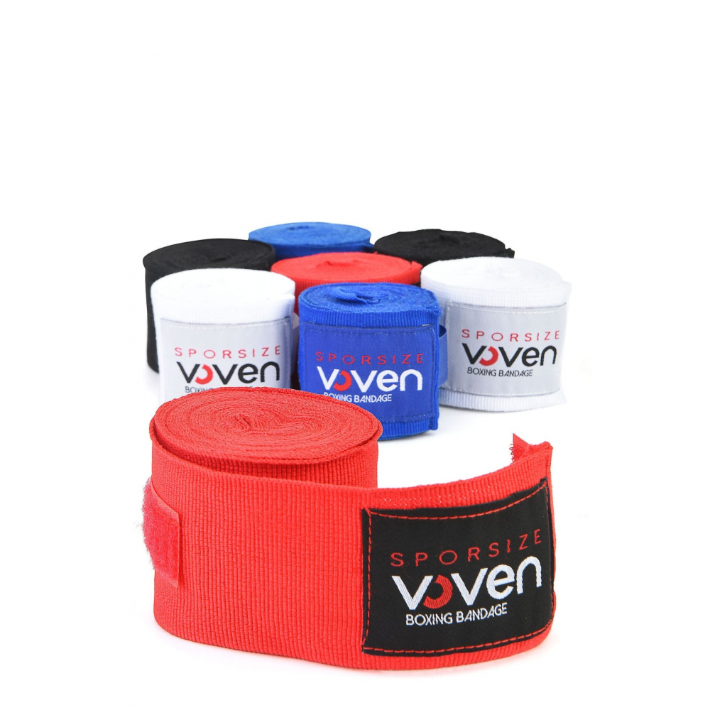 Voven Boxing Muay Thai Bandage Black Boks Bandajı Muay Thai Bandajı El Sargısı Siyah 3,5 Metre