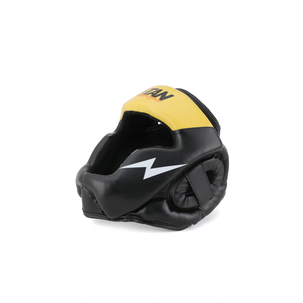 Yüz Korumalı Siyah Sarı Antreman Boks Kaskı