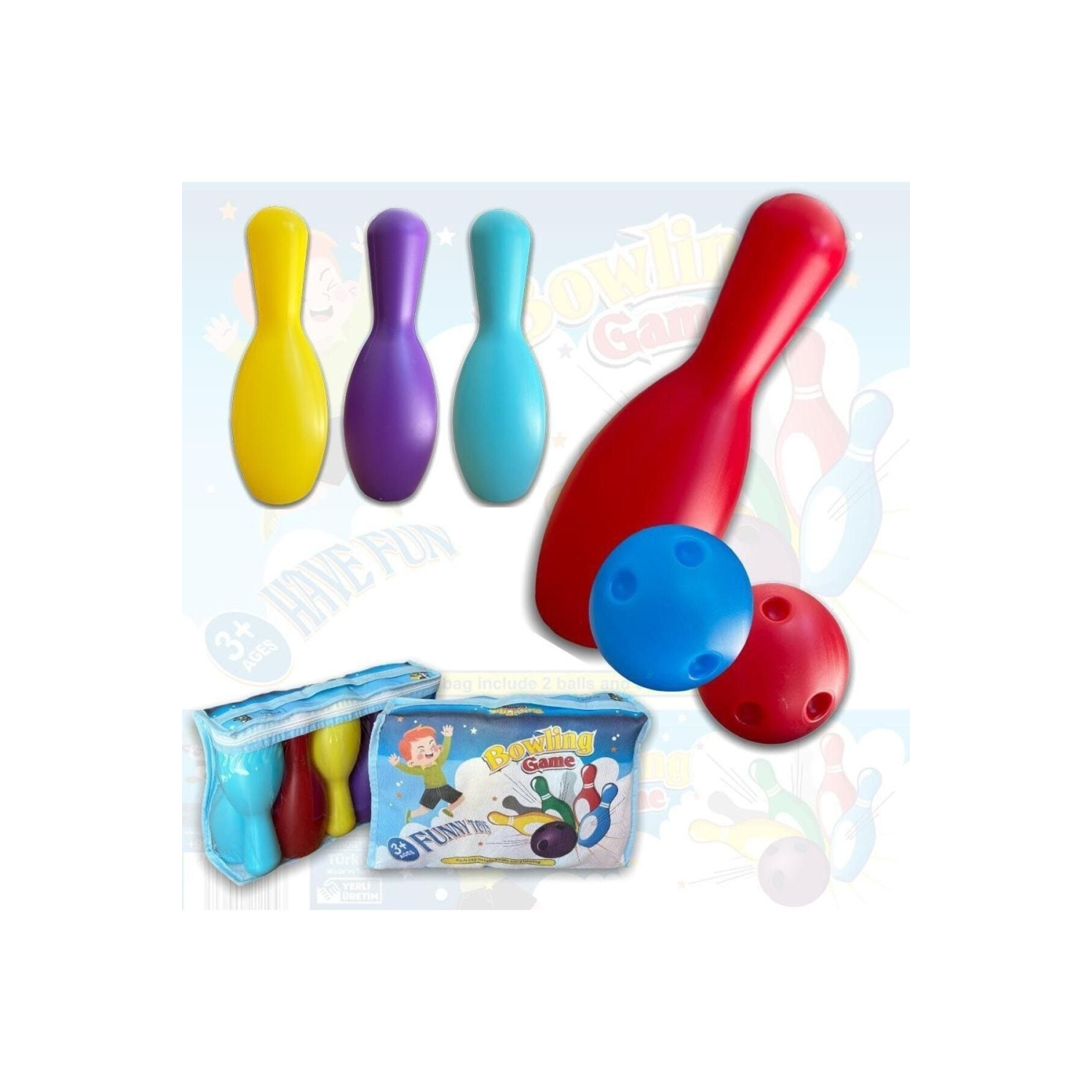 Çantalı Bowling 8'li Renkli