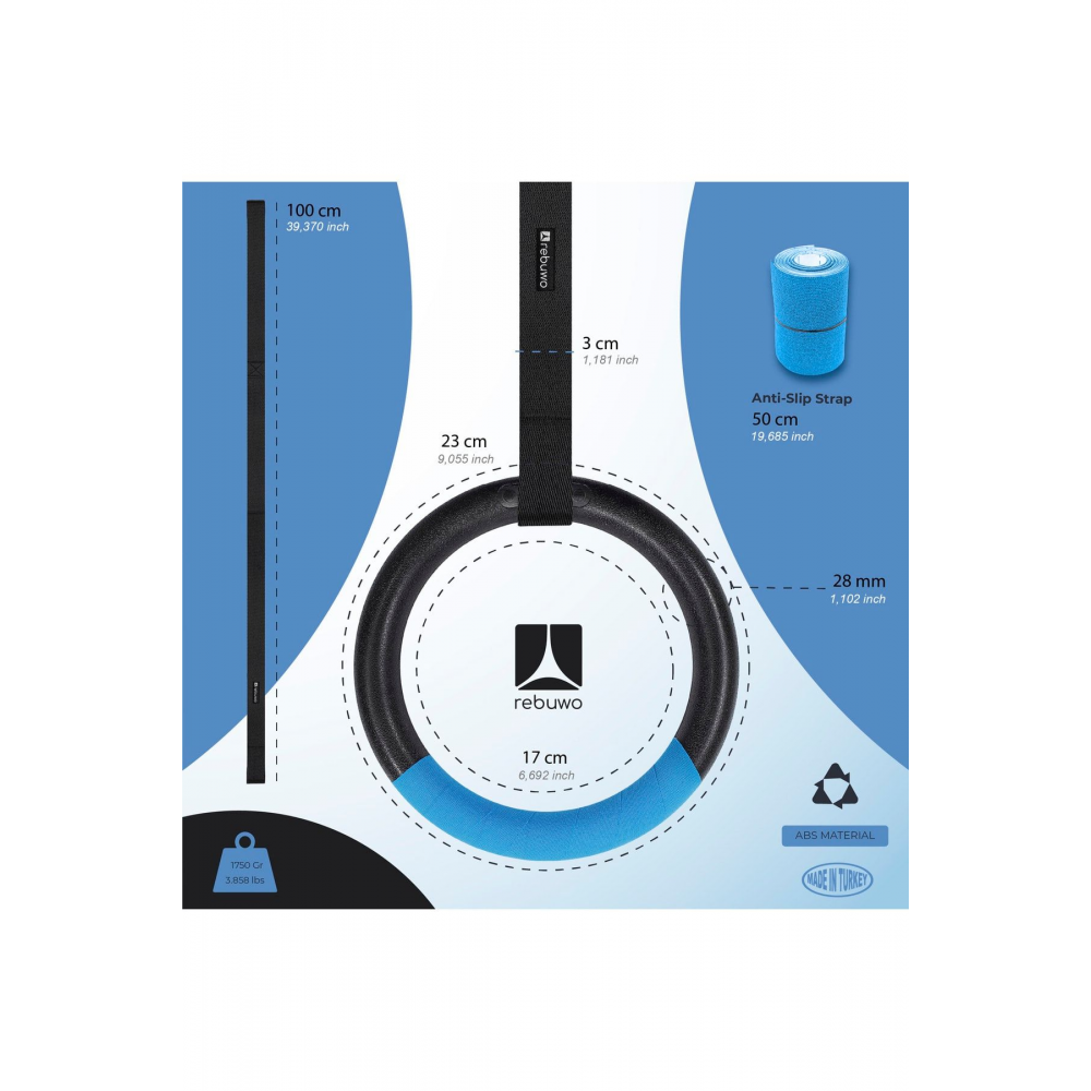 Kademeli Halatlı Barfiks Halkası Jimnastik Halkası Siyah Siyah Halka Siyah Kayış (3 Kademeli)