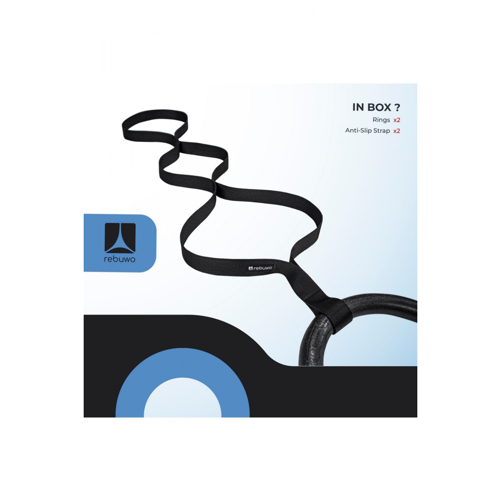 Kademeli Halatlı Barfiks Halkası Jimnastik Halkası Siyah Siyah Halka Siyah Kayış (3 Kademeli)