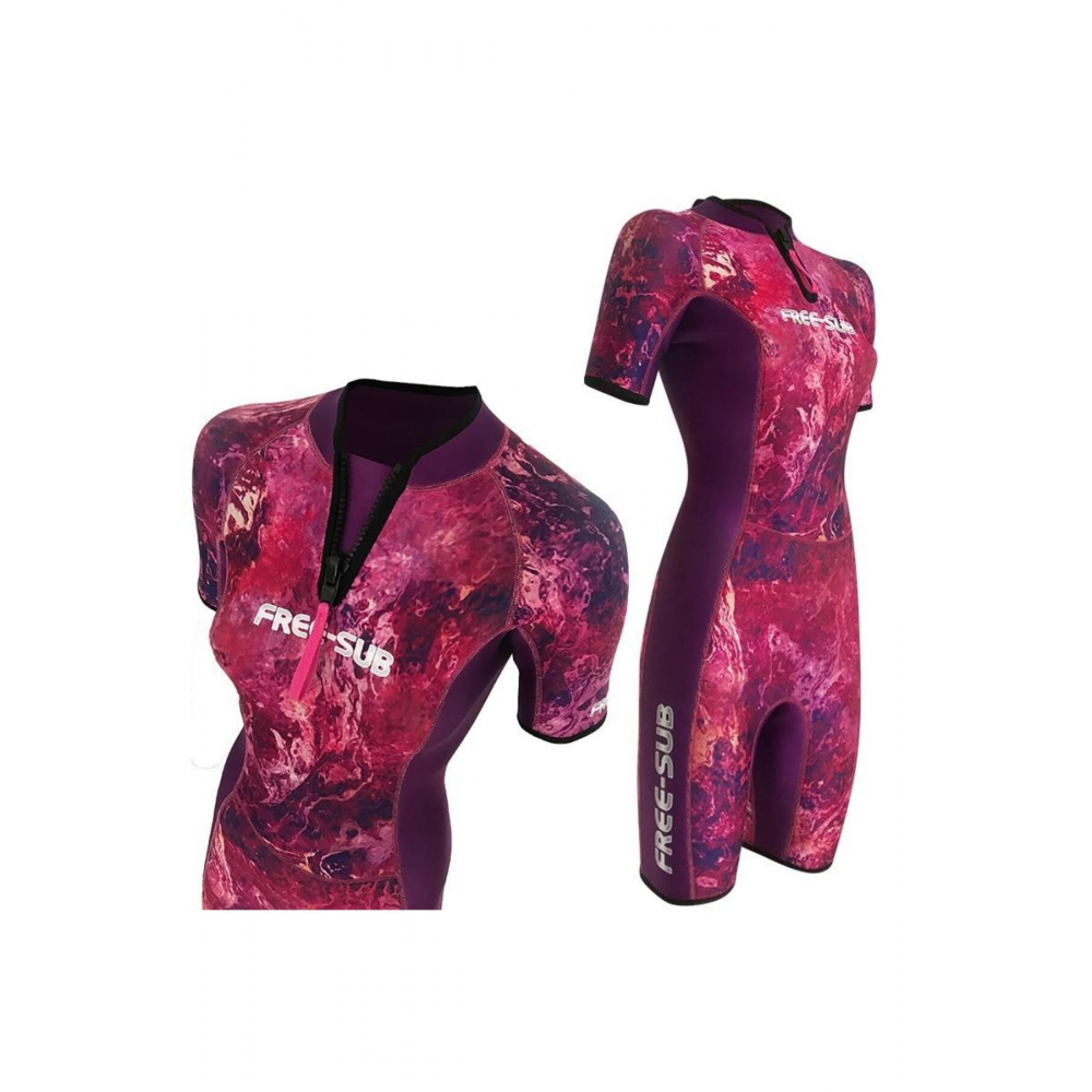 2mm Dreams Purple Kadın Shorty (KISA) Sörf, Scuba Tüplü Dalış Elbisesi Wetsuit