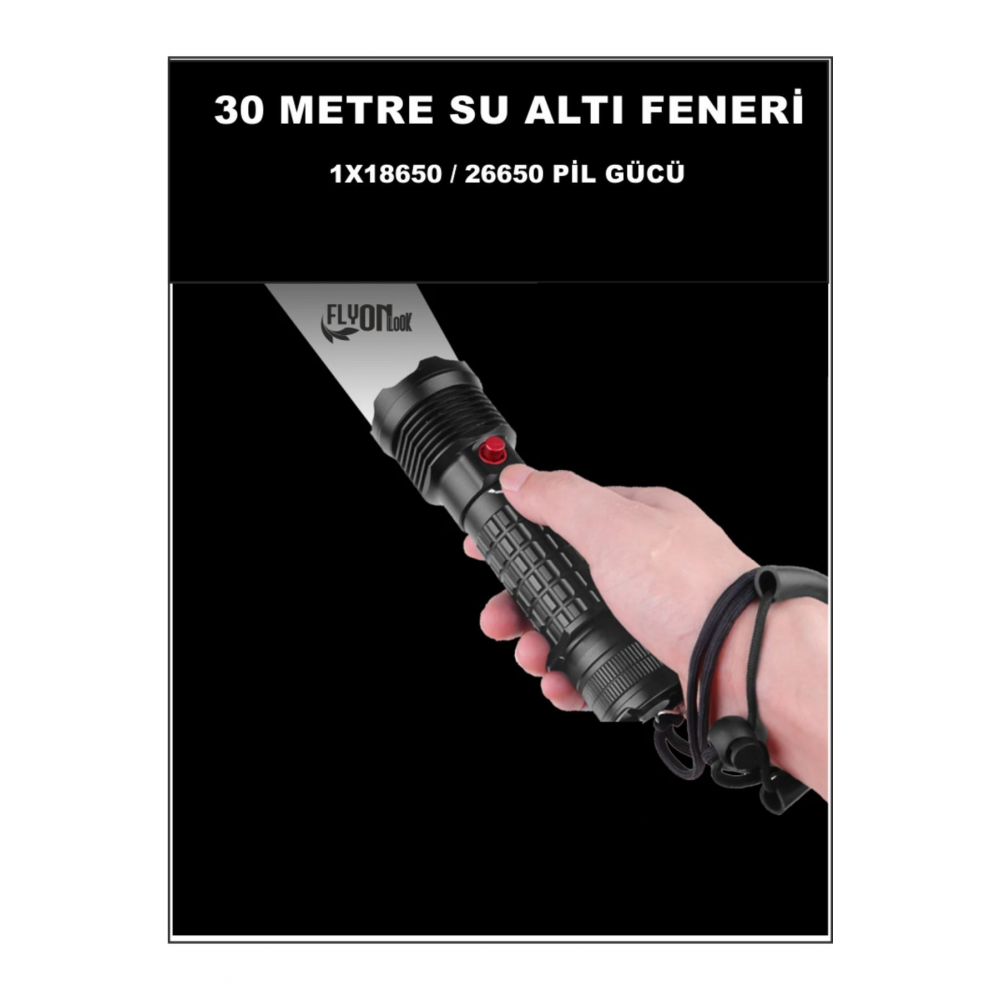 Profesyonel Su Altı Ve Dalış Feneri Suya Dayanıklı El Feneri Şarj Edilebilir, IPX8 Su Geçirmez