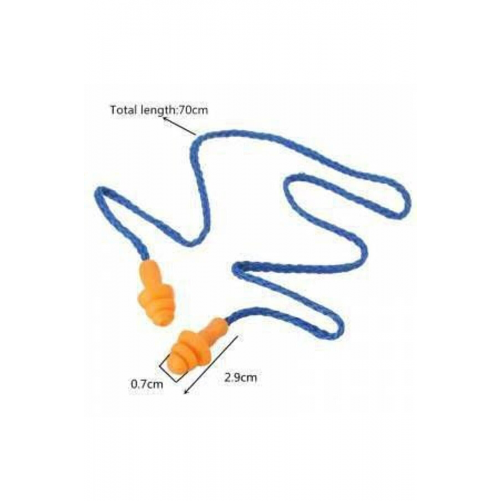 1 Çift Boyun Ipli Su Geçirmez Silikon Sünger 3m Kulak Tıkacı Ses Gürültü Yüzme Uyku Için Tıpa Tıkaç
