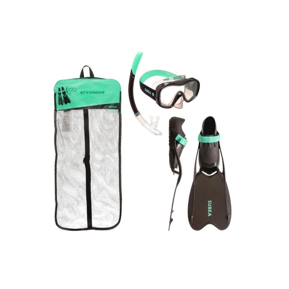Yetişkin Şnorkel Seti - Siyah / Yeşil - R'Gomoove