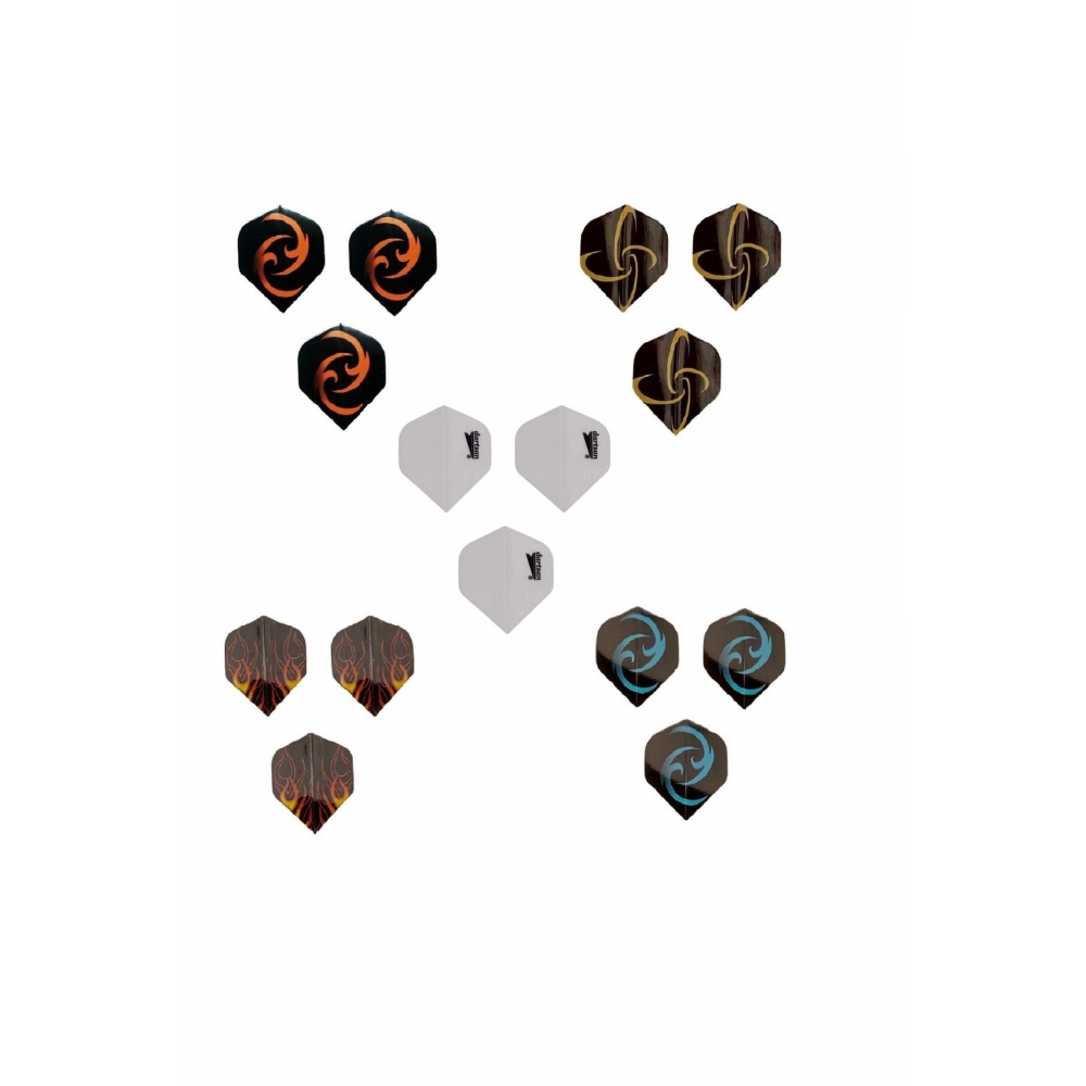 15 Adet (5 FARKLI TAKIM) Standart Tasarım. 35x45mm. Dart Flight-flayt Seti