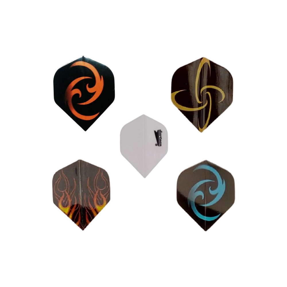 15 Adet (5 FARKLI TAKIM) Standart Tasarım. 35x45mm. Dart Flight-flayt Seti
