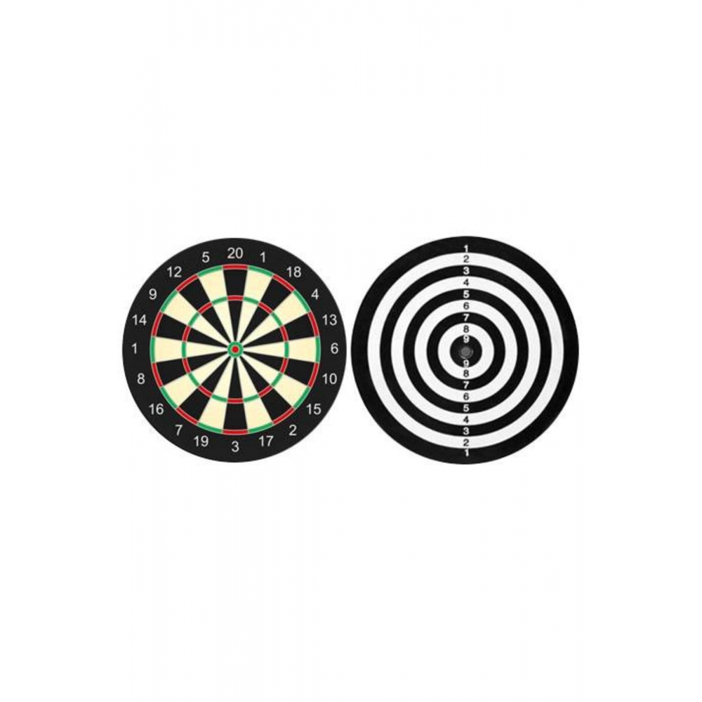 Duvara Ağaca Asılabilir Çift Taraflı Dart Seti 4 Oklu Dart Tahtalı