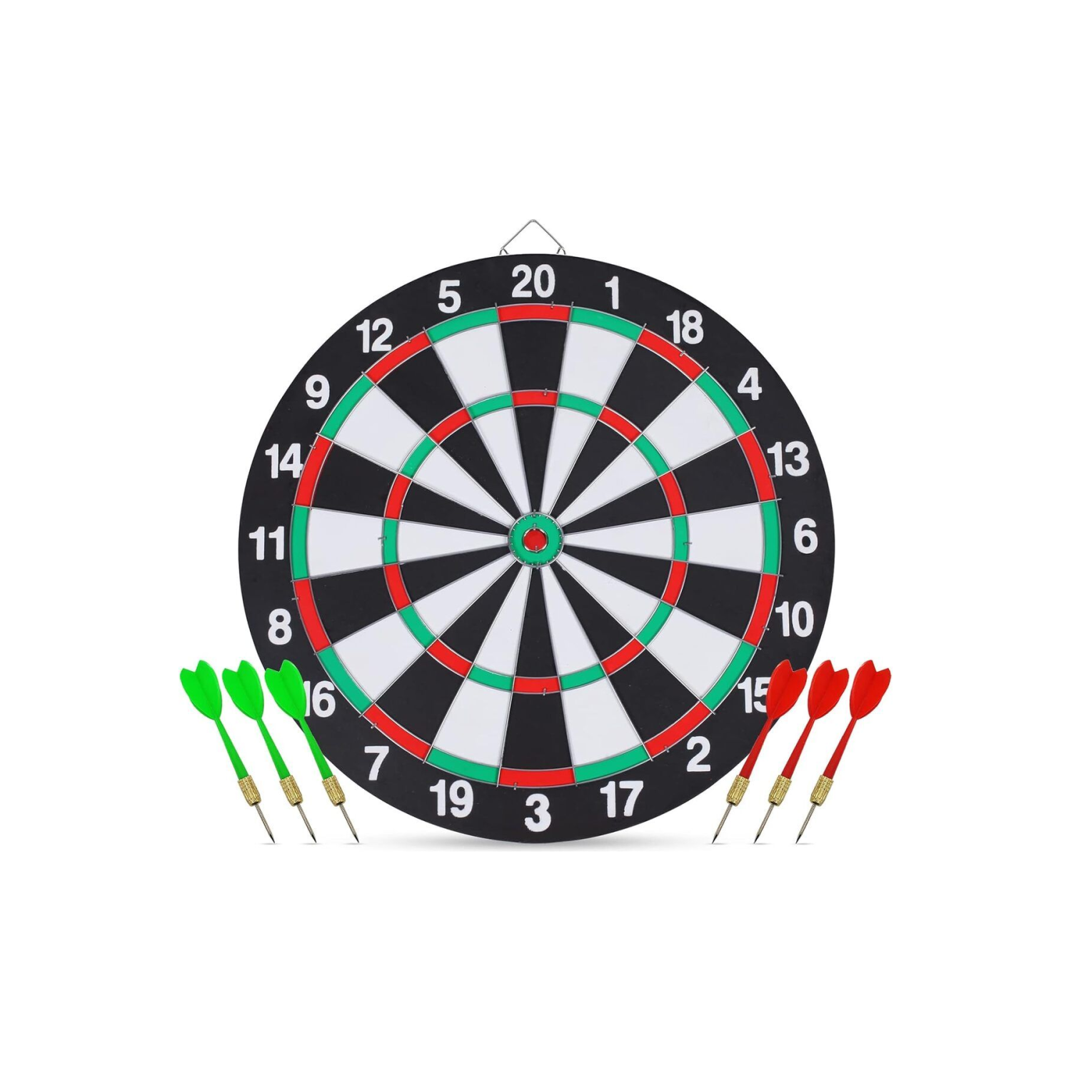 15inç Dart Tahtası Seti, 6 Çelik-Plastik Dart ile Çift Taraflı Dart Tahtası Oyunu, Oyun Salonları
