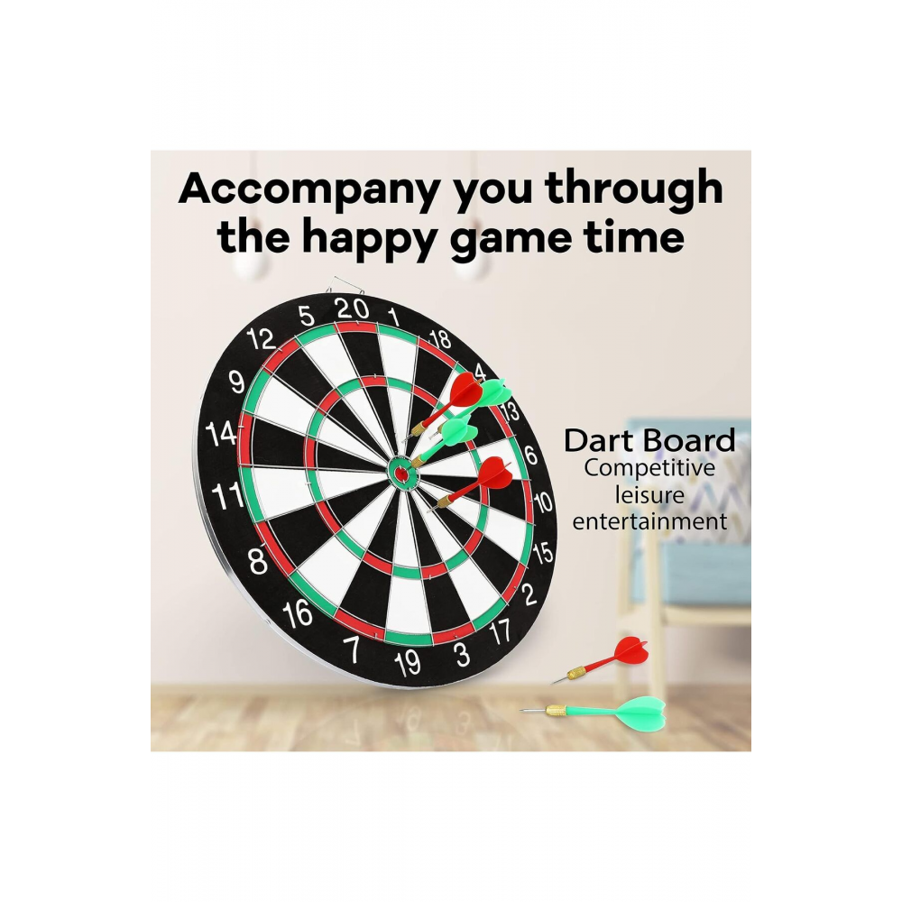 15inç Dart Tahtası Seti, 6 Çelik-Plastik Dart ile Çift Taraflı Dart Tahtası Oyunu, Oyun Salonları