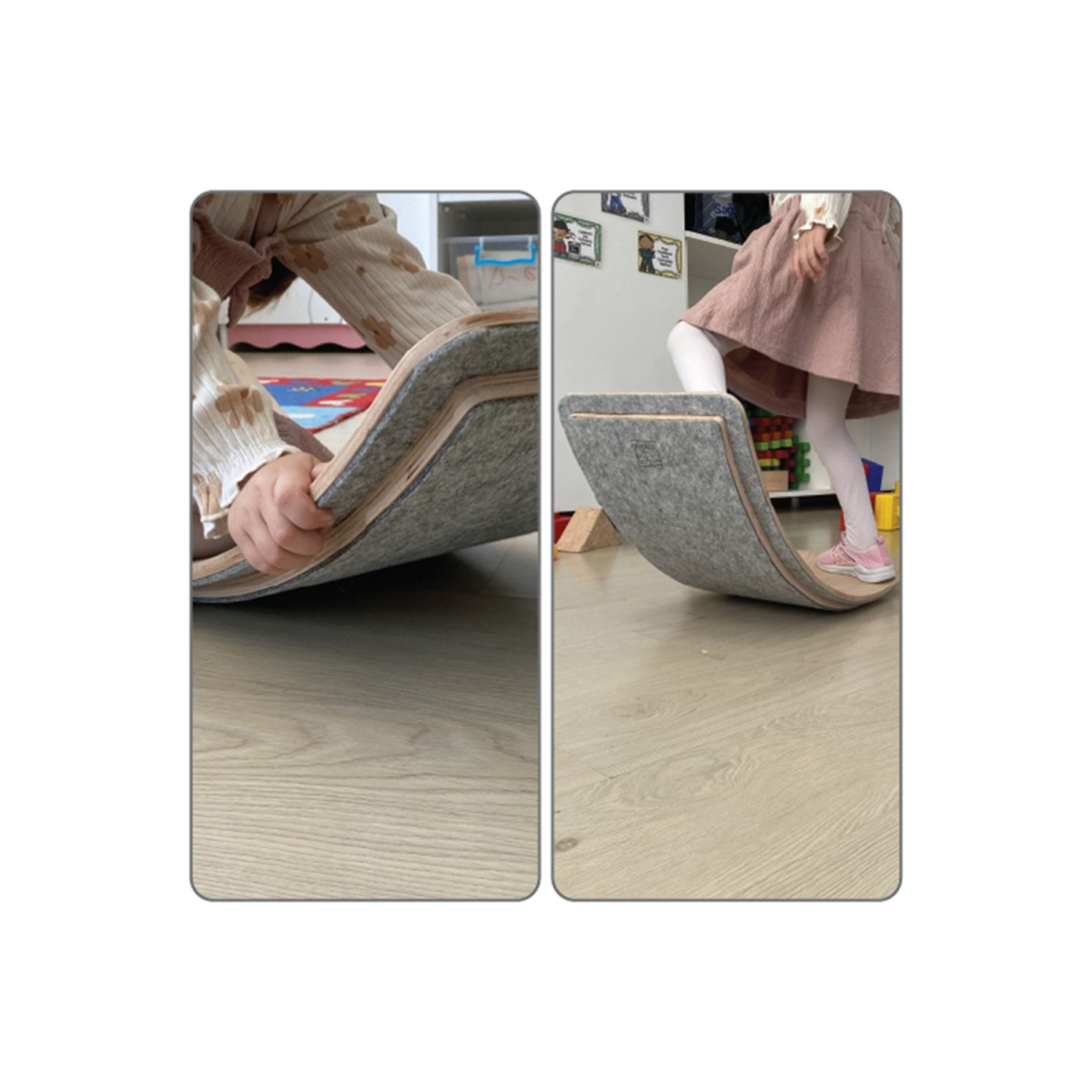 Parmak Korumalı Ve Keçe Kaplamalı Denge Tahtası, Montessori Board, Wobble Balance Board