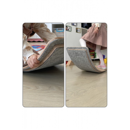 Parmak Korumalı Ve Keçe Kaplamalı Denge Tahtası, Montessori Board, Wobble Balance Board