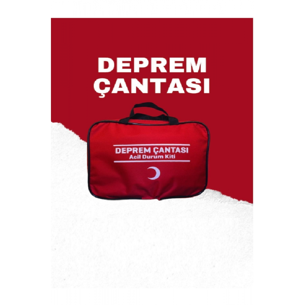 Deprem Çantası Ilkyardım Afet Seti Iki Kişilik Deprem Çantası 50 Ürün 72 Parça Hayatta Kalma Set