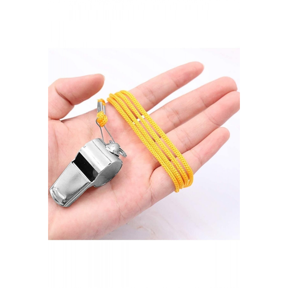 Kaliteli 6 Adet Sarı Ipli Paslanmaz Metal Deprem Düdüğü, Hakem, Can Kurtaran Düdük (6 ADET)