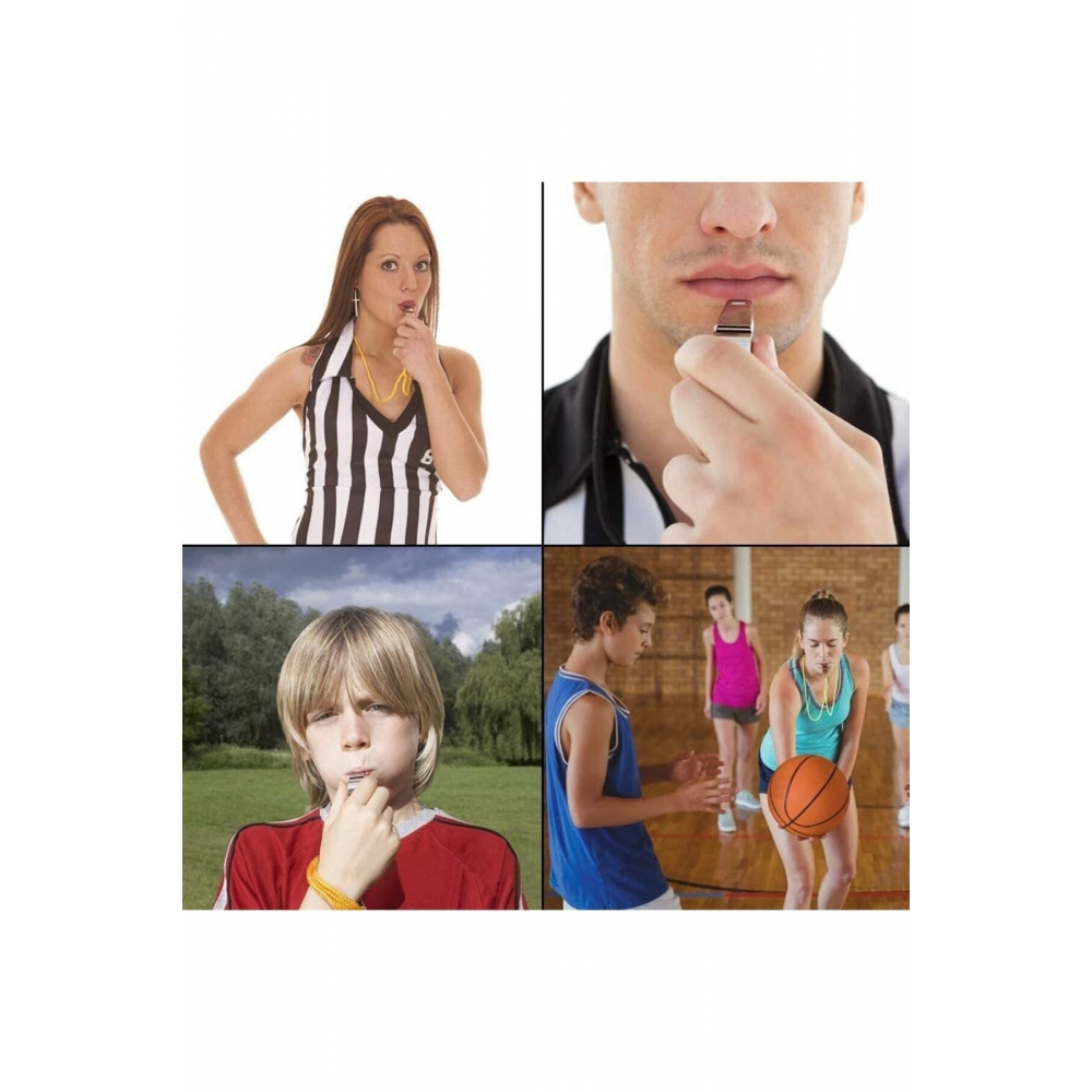 Kaliteli 6 Adet Sarı Ipli Paslanmaz Metal Deprem Düdüğü, Hakem, Can Kurtaran Düdük (6 ADET)