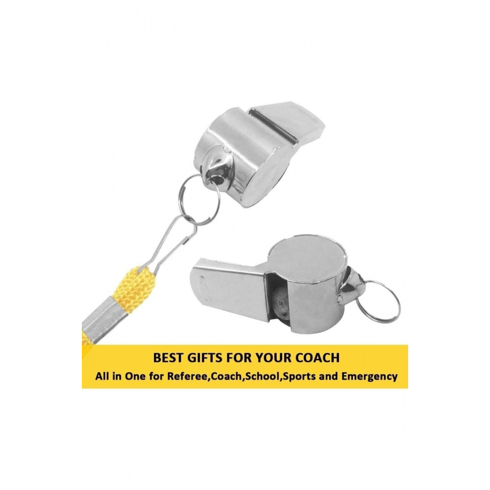 Kaliteli 6 Adet Sarı Ipli Paslanmaz Metal Deprem Düdüğü, Hakem, Can Kurtaran Düdük (6 ADET)