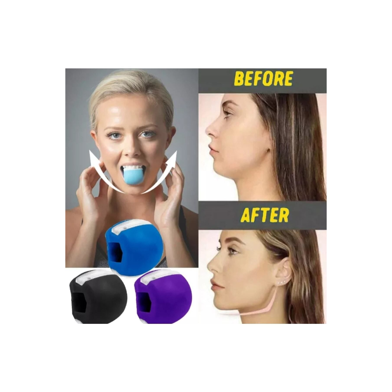 Fitness Yüz Masseter Unisex Ağız Çene Egzersiz Kas Geliştirme Topu