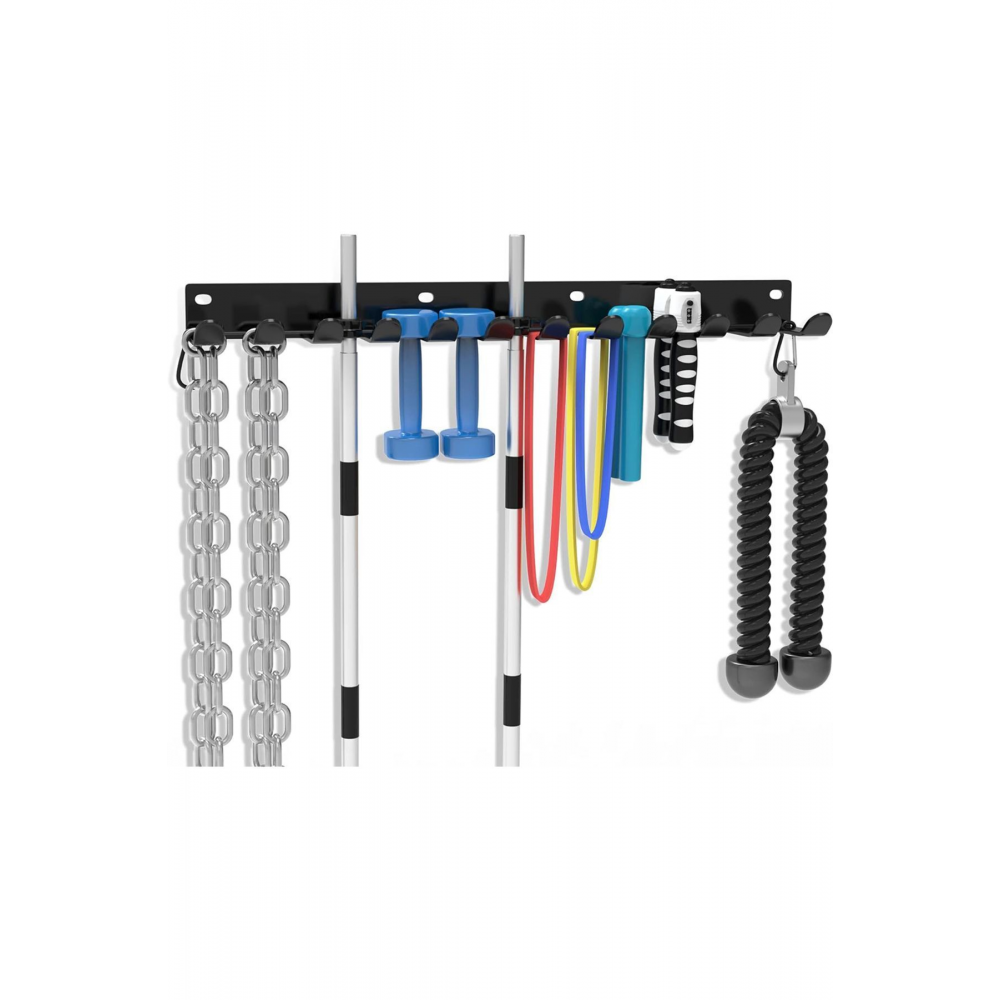 Fitness Duvar Askı Aparatı - Fitness Aparatları Olimpik Bar Direnç Lastiği Depolama Standı - Rack