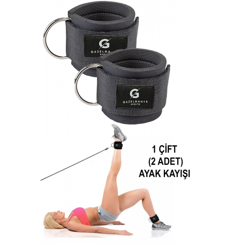 Ayak Bilek Kayışı Ayak Kayışı Fitness Ağırlık Çekiş Aparatı Direnç Ayak Çekme Aparatı 1 Çift