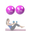 2 Kg Pilates Ağırlık Topu Plates Toning Ball Denge Ve Agirlik Topu 2 Kg X 2 Adet Toning 2 Kg Mor