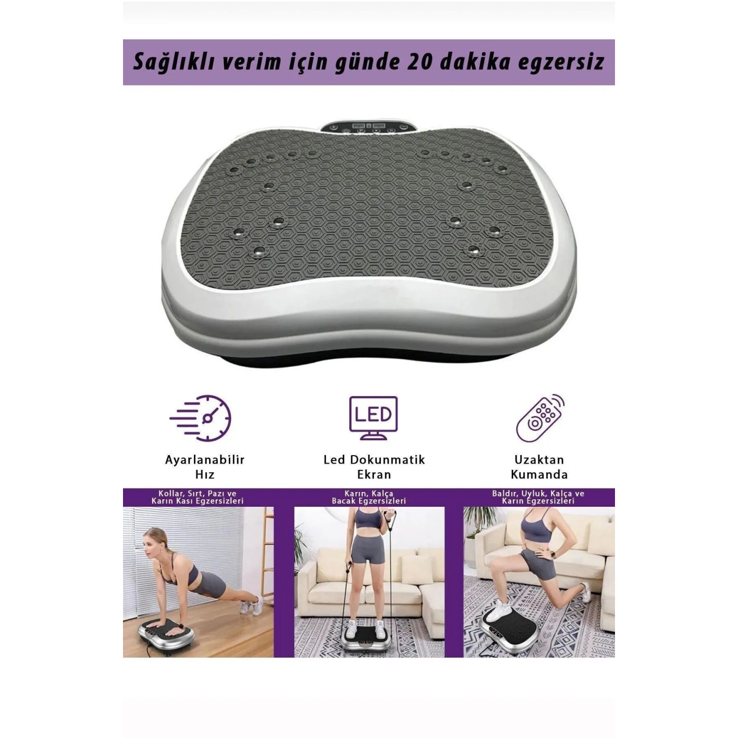 Yüksek Titreşimli Kondisyon Aleti - Titreşimli Antrenman Cihazı - Titreşimli Spor Aleti