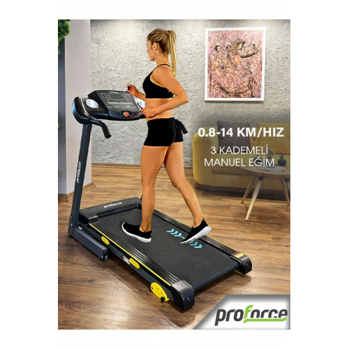 Pasifik Koşu Bandı - 2.25 Hp, Katlanılabilir, Kolay Kurulum, Led Gösterge, 0.8-14 Km/sa