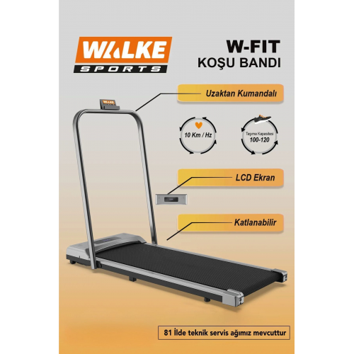 W-fıt Uzaktan Kumandalı Katlanabilir Koşu Bandı 10 Km / Hz