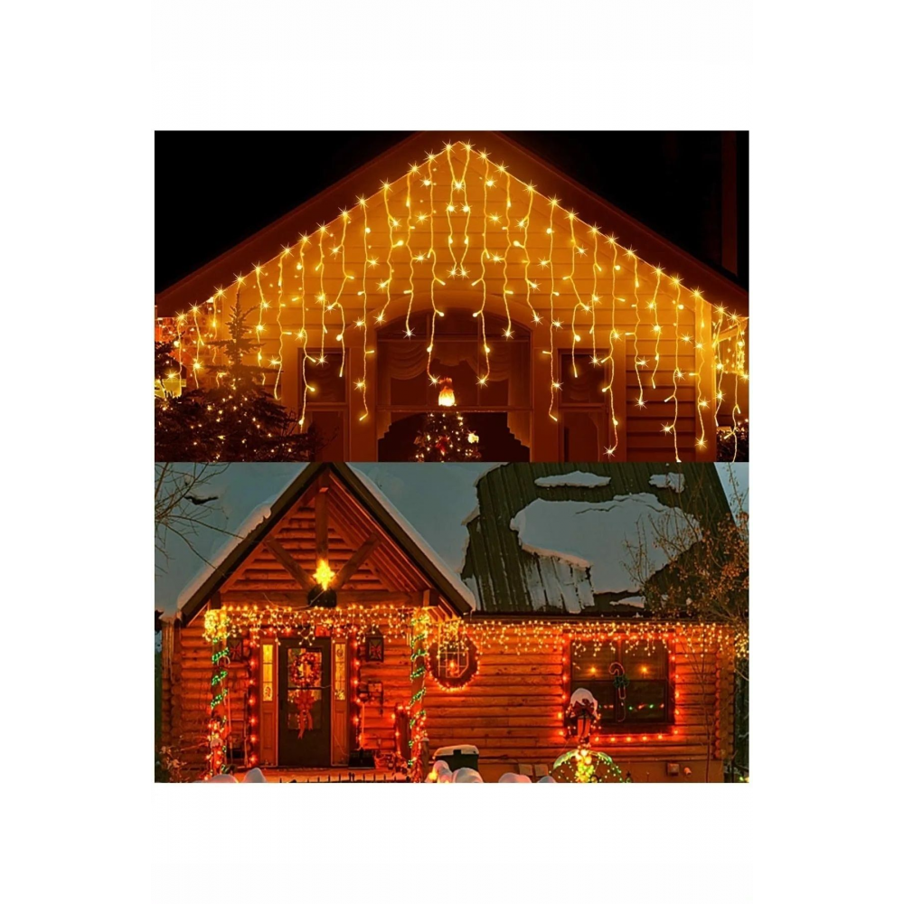 Saçak Perde LED 4 Metre 96 Adet Işık 19 Saçak 8 Mod Animasyonlu Ekleme Fişli