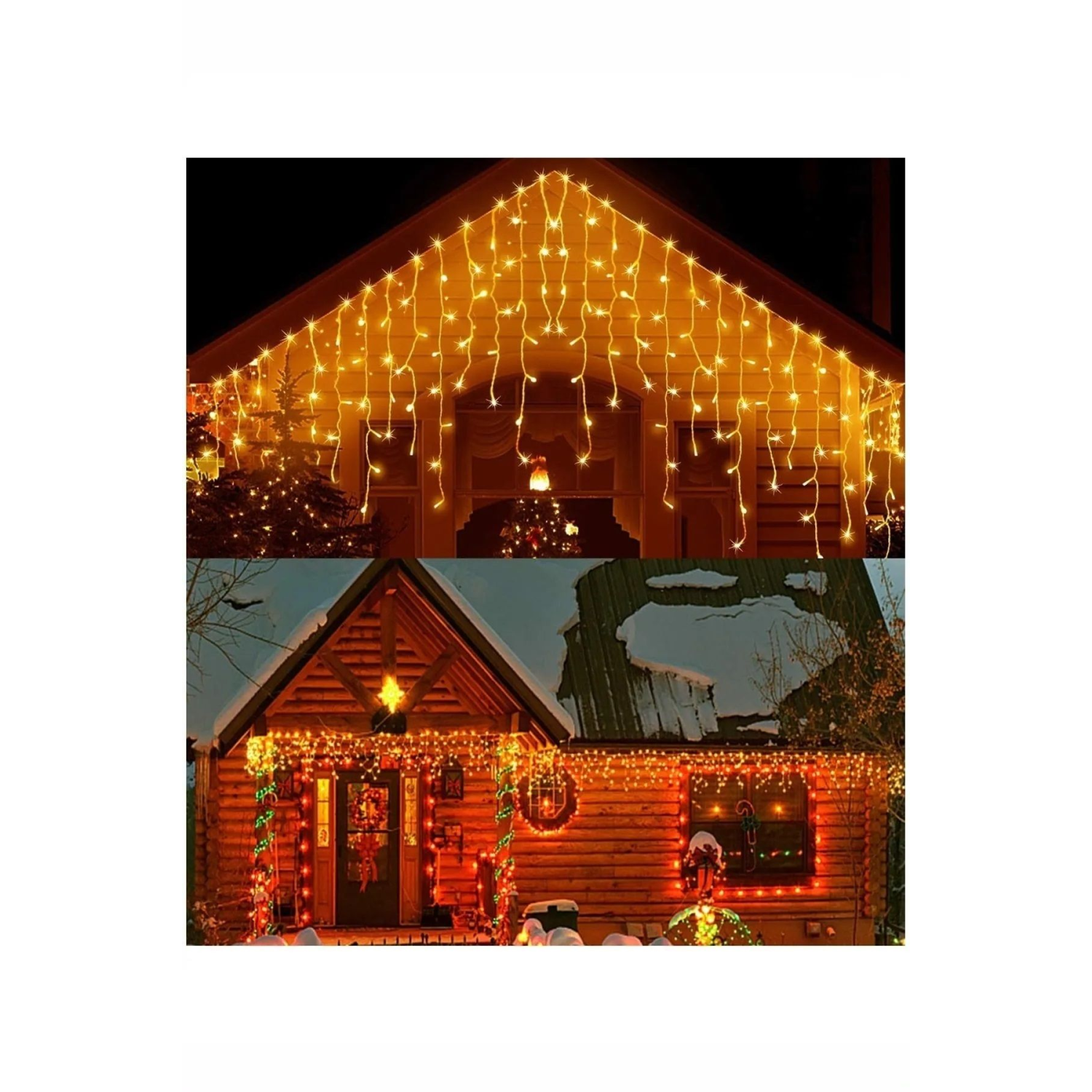 Saçak Perde LED 4 Metre 96 Adet Işık 19 Saçak 8 Mod Animasyonlu Ekleme Fişli