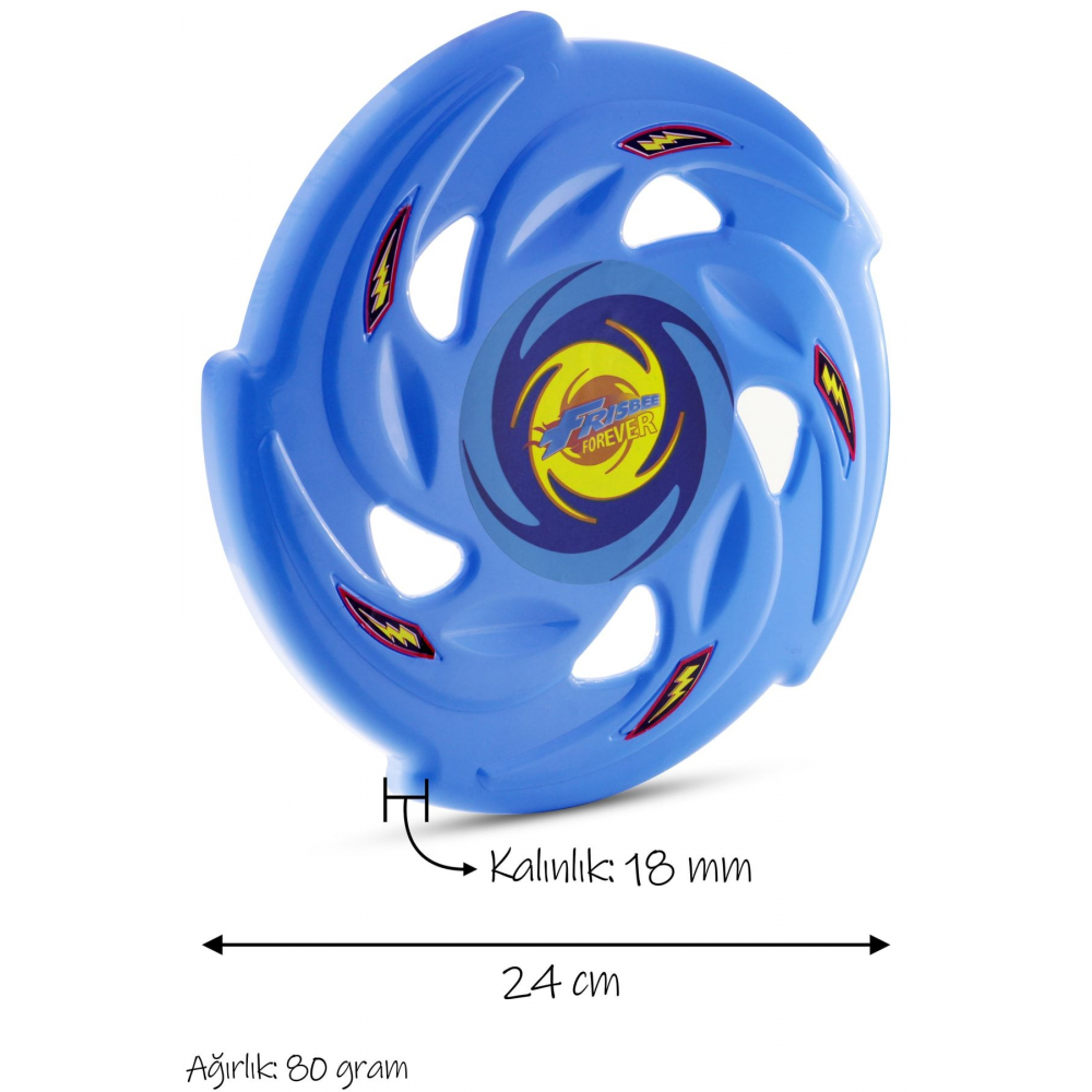 Frisbee Frizbi Fırlatma Diski Disk Atma Oyunu Çocuk Yetişkin Plaj Bahçe Oyuncak 24 Cm Mavi
