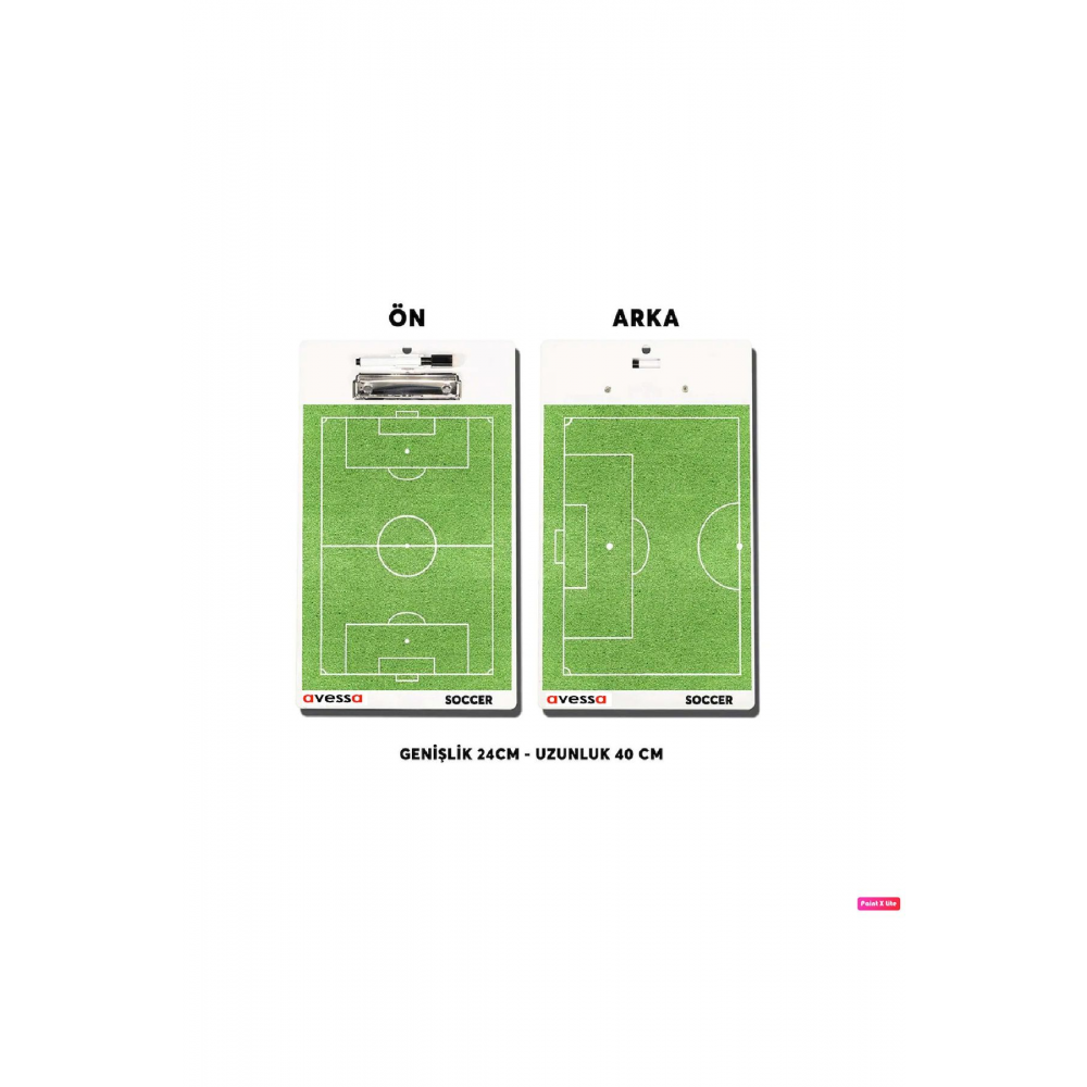 Ftt-10 Çift Taraflı Futbol Taktik Tahtası Profesyonel Antrenör Tahtası Kalemli 24 Cm / 40 Cm