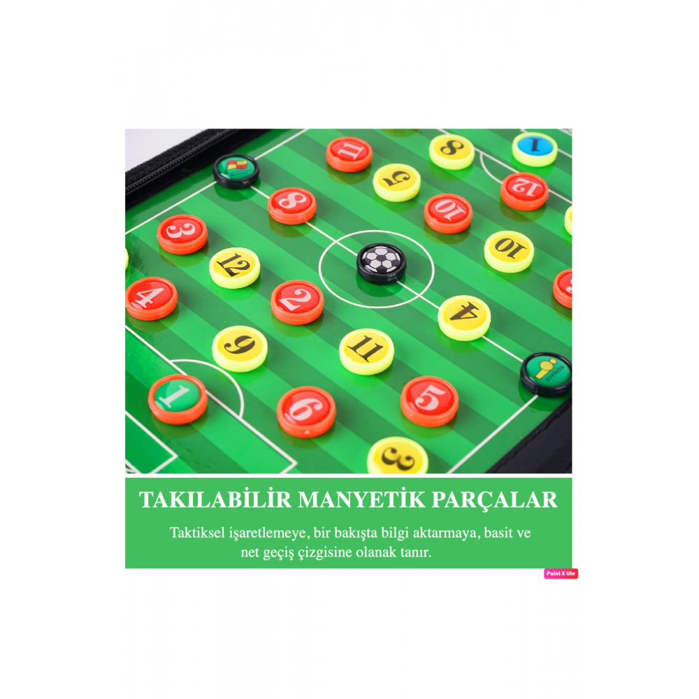 TTF-100 Kalemli Silgili ve Mıknatıslı Çift Taraflı Futbol Taktik Tahtası Alüminyum Alaşım