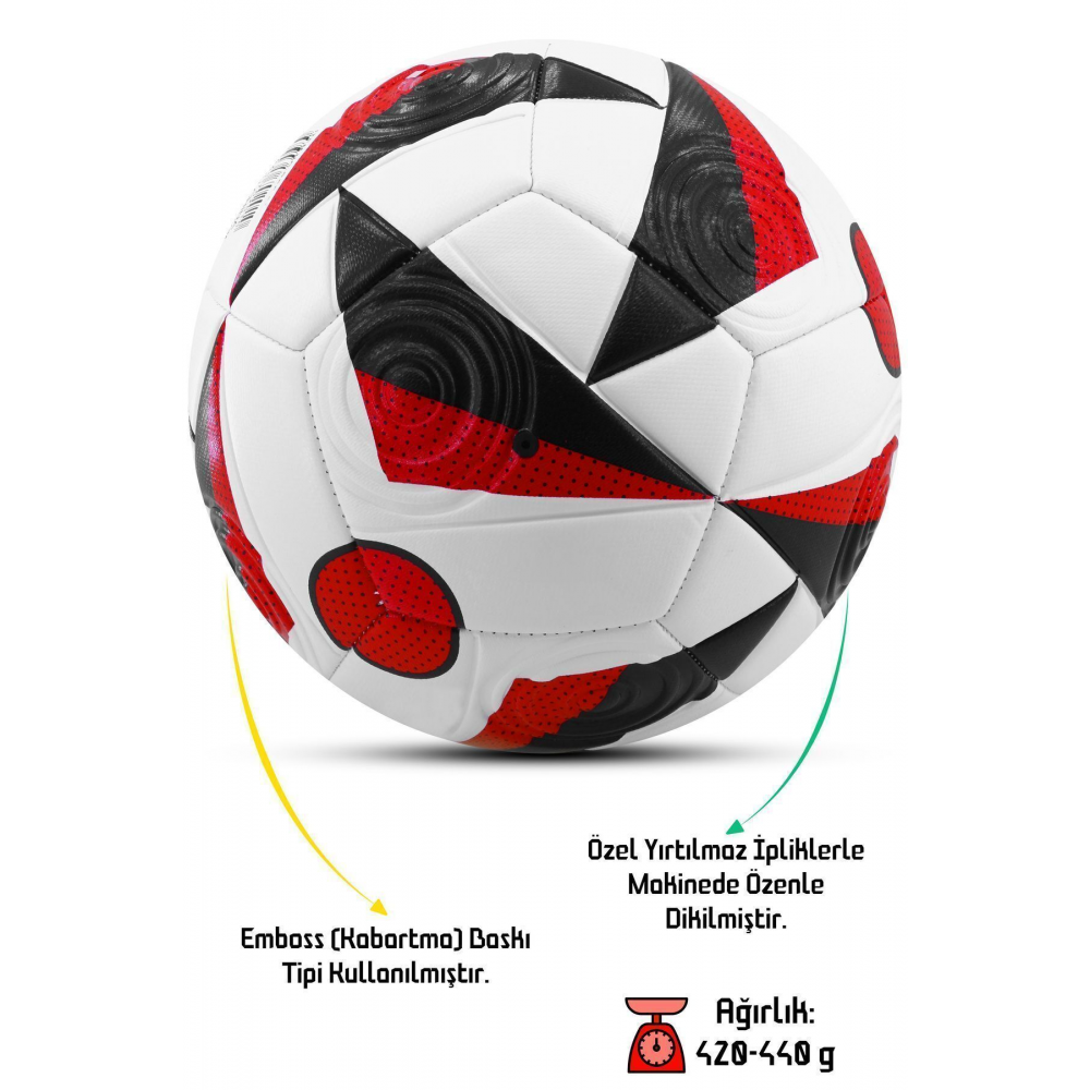 Orijinal Futbol Topu Euro Avrupa Şişirme Pompalı Sert Zemin Halı Saha Futbol Topu Hibrit No:5