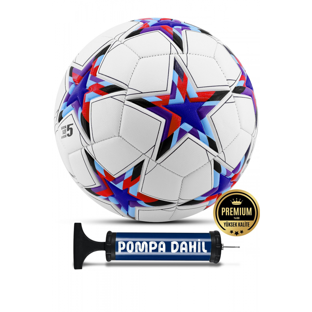 Pro Futbol Topu Maestro Şampiyonlar Ligi Pompalı Sert Zemin Halı Saha Futbol Topu No:5 Mavi