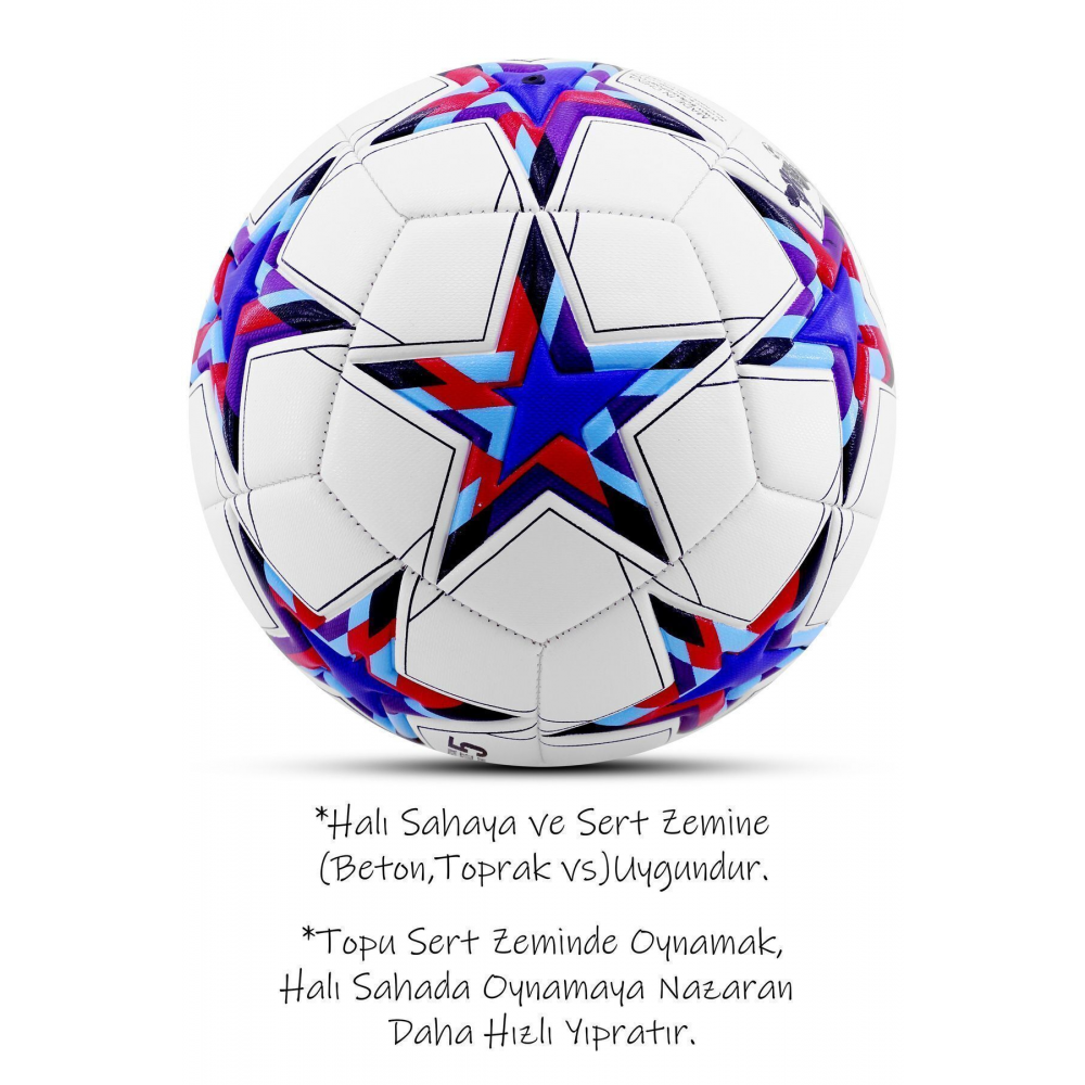 Pro Futbol Topu Maestro Şampiyonlar Ligi Pompalı Sert Zemin Halı Saha Futbol Topu No:5 Mavi