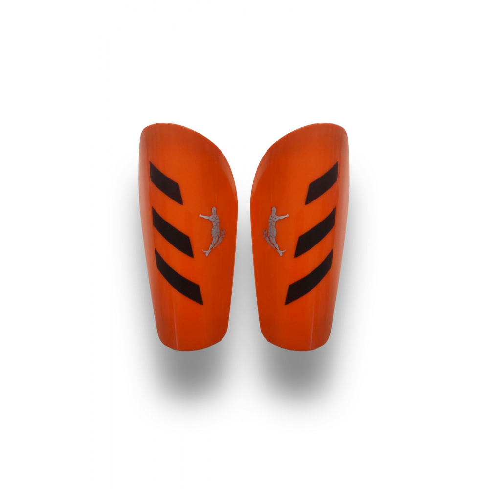 Tek Bantlı Çocuk Kaval Koruyucu 2 Adet Çoraplı Futbol Tekmelik Sporcu Tekmeliği Turuncu