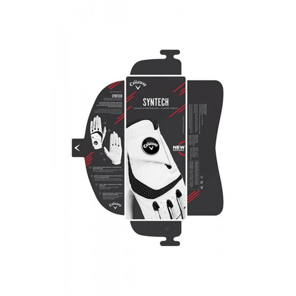 Womens Left Hand Syntech Glove L White - Kadın Golf Eldiveni Sol El Beyaz Large
