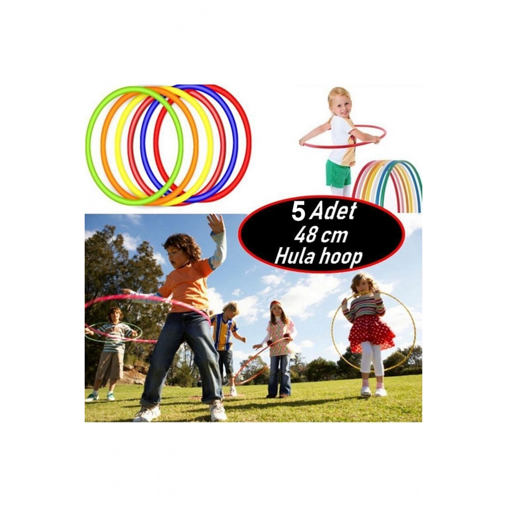 5 Adet 48 cm Hulahop Renkli Hulahop Jimnastik Çemberi Çocuk Hulohop Egitici Eğzersiz Çember