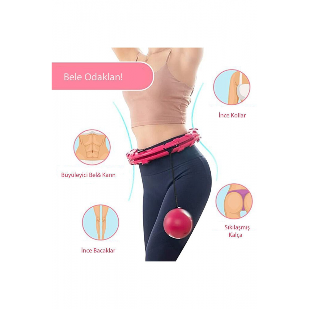 Hula Hoop Egzersiz Çemberi - Egzersiz Halkası - Ağırlıklı - Bel Bölgesi Ayarlanabilir - Hulahop